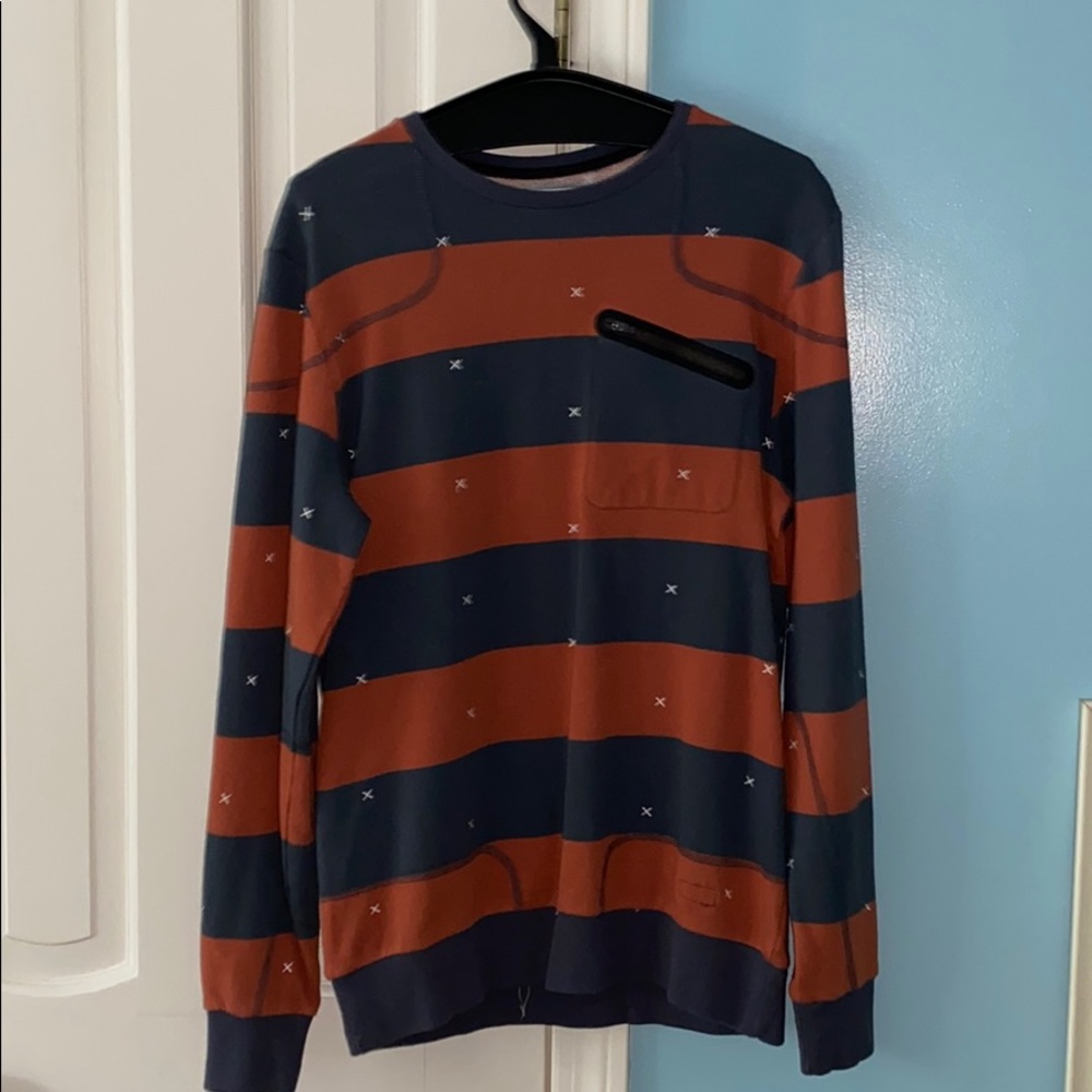 Ourcaste Crew neck Sweater - Orange and Grey